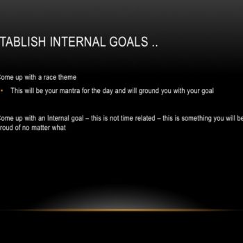 Slide detailing the establishment of internal goals with a focus on core values.