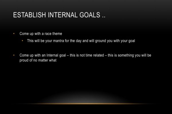 Slide detailing the establishment of internal goals with a focus on core values.