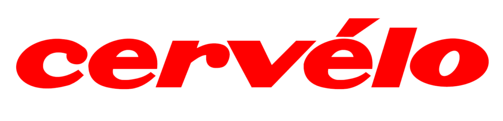 Red stylized text logo on white background.