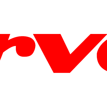 Red stylized text logo on white background.