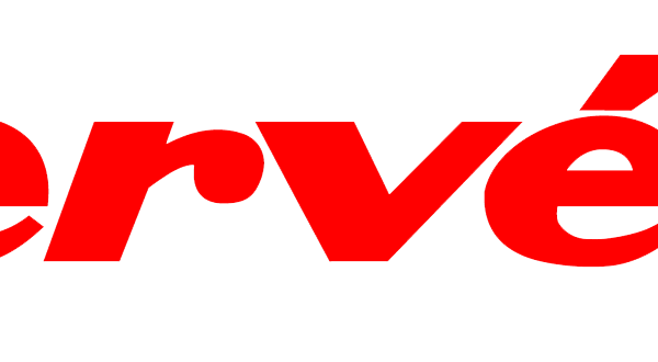 Red stylized text logo on white background.